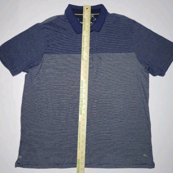 Tommy Bahama Mens Blue And White Striped Short Sleeve Polo Size XXL - Picture 11 of 11
